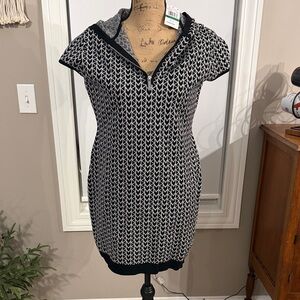 MICHAEL Michael Kors Black and White Patterned sweater dress